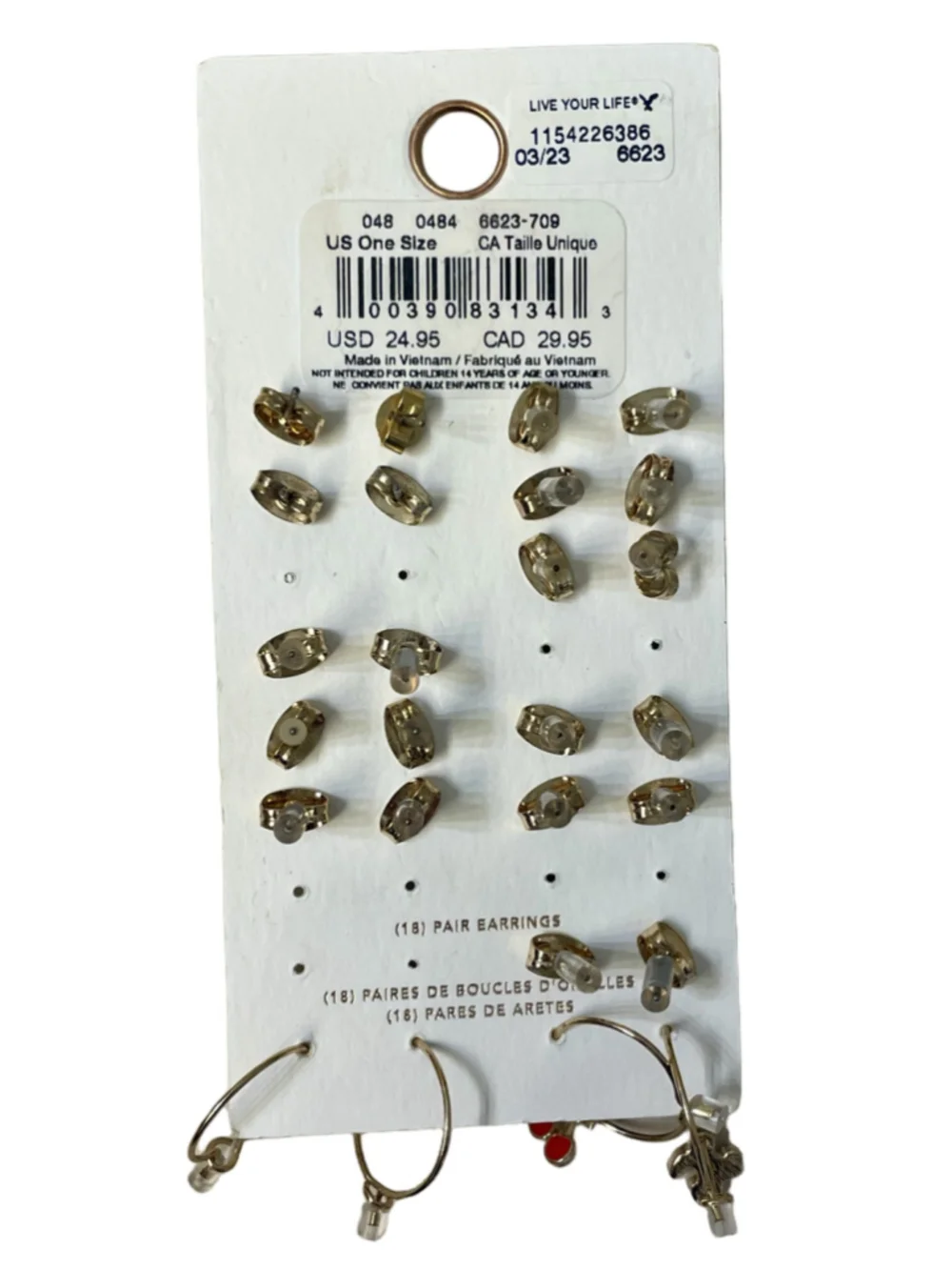LOFT & American Eagle Mixed Stud Earring Bundle 30+ Pairs Gold Silver Preowned